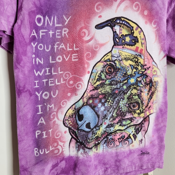 The Mountain Tee womens small pit bull purple tie dye short sleeve 100% cotton - Picture 2 of 4